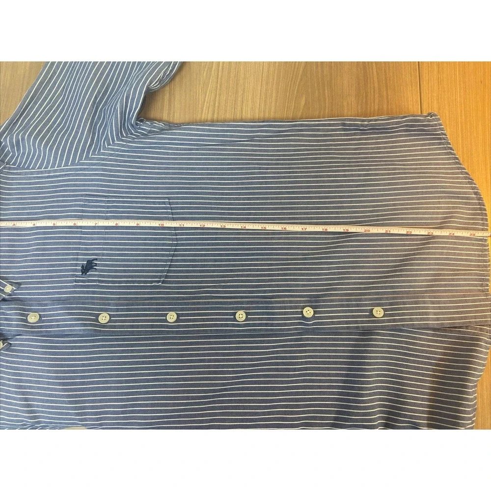 Abercrombie Blue White Striped Long Sleeve Button‎ Down Shirt Youth Boys Size XL